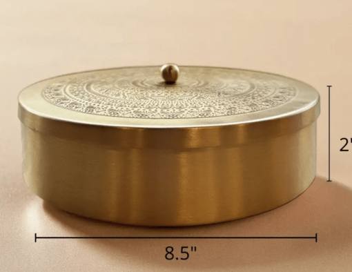Masala Box in Brass - Spice, Masala Storage Organizer Masala Dabba for Everyday Kitchen Use | Handmade in India - Image 3